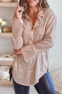 Rose Gold Sequin Long Sleeve Top product