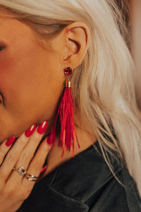 Light As A Feather Earrings In Red product