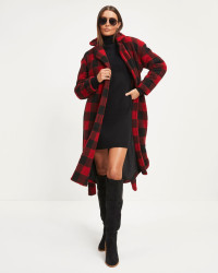 Cabin Fever Teddy Pocketed Coat - Red product