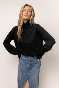 Trysta Mock Neck Sweater in Black product