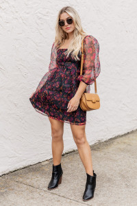 Living On Love Black Floral Tulle Dress product