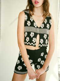 Loreza Knit Top - Black/White product