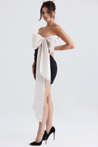 'Jana' Black & Ivory Bow Mini Dress product