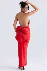 'Ilaria' Red Bow Halter Dress product