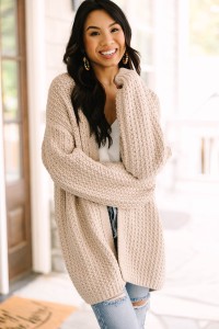 Face The Day Taupe Brown Cardigan product