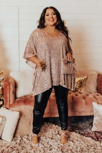 Unbeatable Sights Sequin Shift Tunic In Pink Curves product