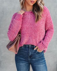Waves Of Desire Chenille Sweater - Raspberry product