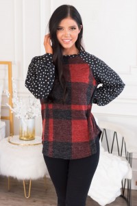 Falling For Plaid Modest Top product