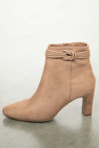 Cognac Faux Suede Booties with Ankle Knot Detail product