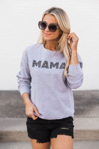 Mama Animal Print Grey Sweatshirt product