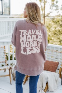 Travel More Worry Less Rust Graphic Sweatshirt product