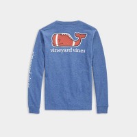 Youth Football Pocket Long Sleeve T-Shirt in Blue Blazer product