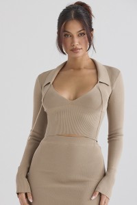 'Marianne' Camel Knit Top product