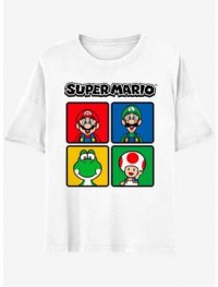 Super Mario Quad Grid Boyfriend Fit Girls T-Shirt product