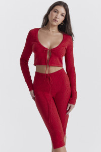 'Abigail' Cherry Knit Capri Trousers product