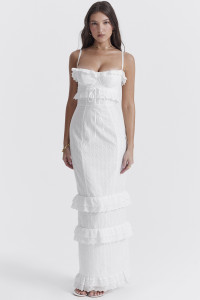 'Eve' White Broderie Maxi Dress product