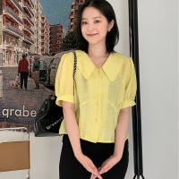 124714 Wide Collar Puff Sleeve Blouse product