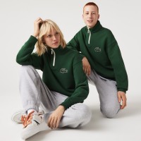 Lacoste Unisex Sweatshirt aus Bio-Baumwolle mit hohem Kragen - Grün Size XS product