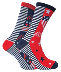 Coca Cola - 2 Pairs Ladies Funky Patterned Novelty Cotton Crew Socks product