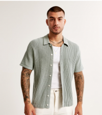 Plisse Button-Through Sweater Polo product