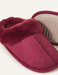 FAUX FUR MULE SLIPPERS RED product