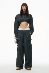 mid-rise cargo rave pants in cotton twill product