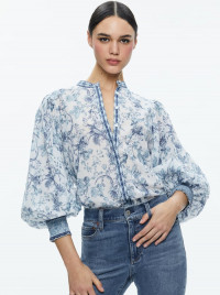 APRIL PLEATED BLOUSON SLEEVE TOP product