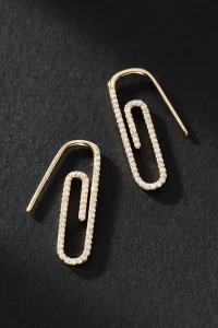Pavé Diamond Safety Pin Earrings product