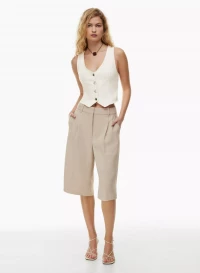 The Effortless Pant™ The Effortless Short™ Knee Relaxed pleated crepe shorts product