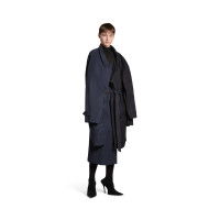 WOMEN'S DOUBLE SLEEVE CARCOAT IN BLACK product