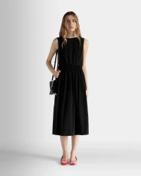 Sleeveless Midi Dress in Black Technical Duchesse product