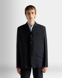 Jacket in Navy Blue Wool Blend product