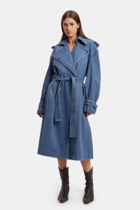 OVERSIZED DENIM TRENCH COAT IN VINTAGE product