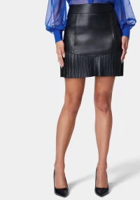 VEGAN LEATHER PLEATED DETAIL SKIRT product