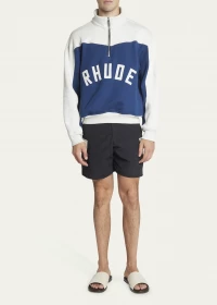RHUDE Men's Logo Colorblock Cotton Terry Varsity Sweatshirt product