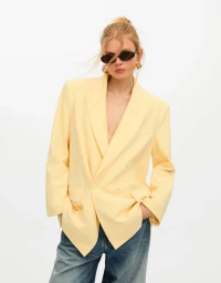 Oversize double-breasted blazer with covered buttons product