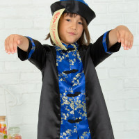 [17%OFF] Kids jiang shi -style long jacket hat set with bills product