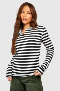 TALL STRIPE BUTTON DETAIL TOP product