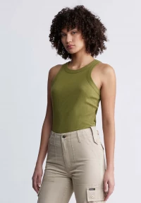 Regine Women’s Ribbed Tank Top in Olive Green - KT0119P product
