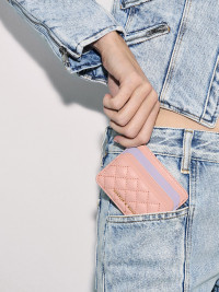 Quilted Multi-Slot Card Holder - Pink product
