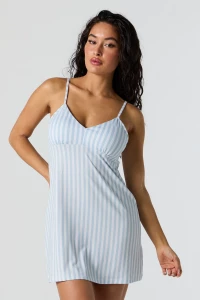 Striped V-Neck Pajama Dress product