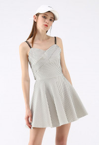 BE THE LIGHT CAMI DRESS IN WHITE STRIPE product