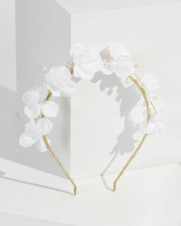 Gold Flower Petals And Pearl Headband product