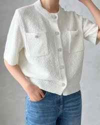 Jewel Button Short Sleeve Cardigan product
