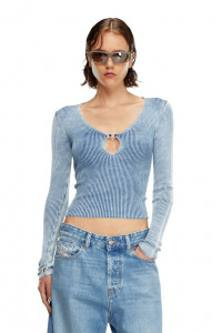 M-Teri Cut-out top in indigo cotton knit product