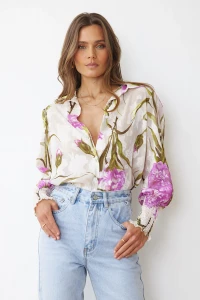 LIZZA SHIRT - BEIGE FLORAL product