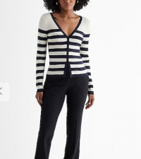 Silky Soft Fitted Striped V-Neck Cardigan product