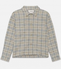 Relaxed Plaid Shirt Jacket in Light Blue Plaid product