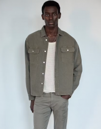 Textured Terry Overshirt in Smokey Olive product