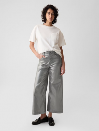 High Rise Stride Metallic Wide-Leg Ankle Jeans product